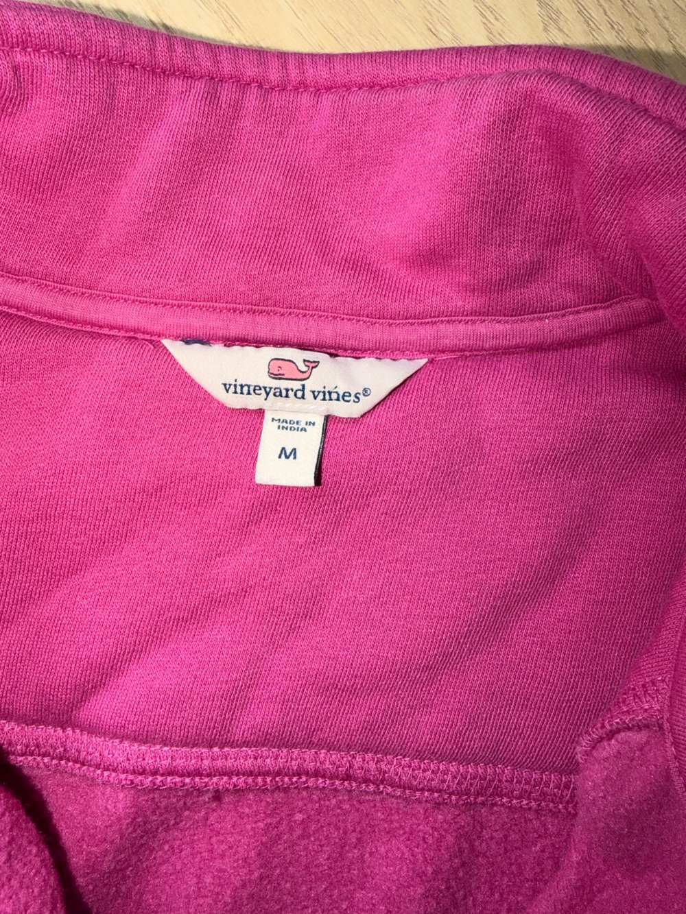 Vineyard Vines Women’s Fuchsia Quarter-Zip Fleece Pullover - Picture 5 of 6